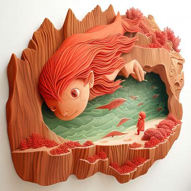 3D model Ponyo fish on the cliff anime (STL)